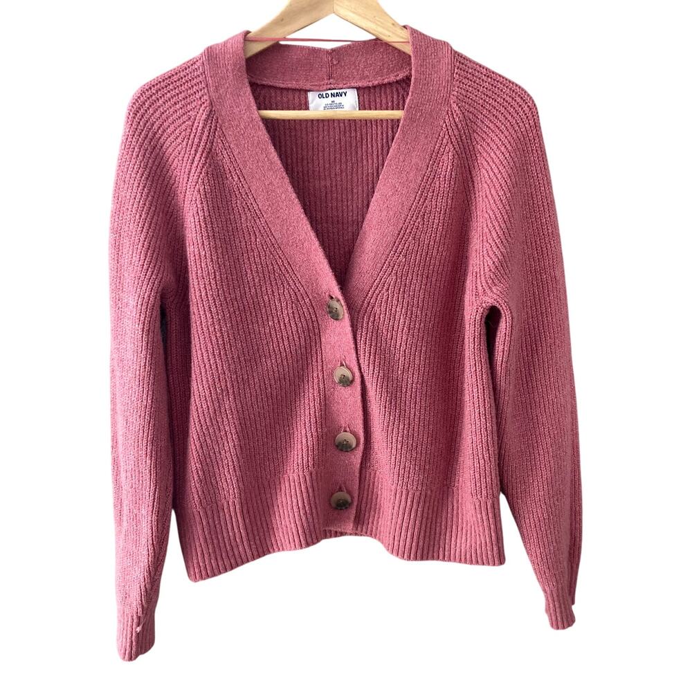 Old Navy Chunky Knit Relaxed Cardigan - Rose Cloud Pink - XS
